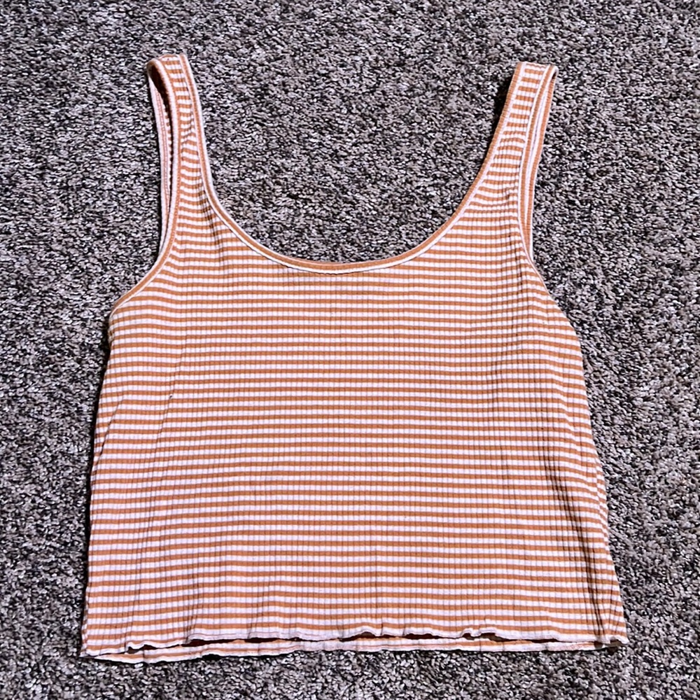 Pacsun yellow and white tank top